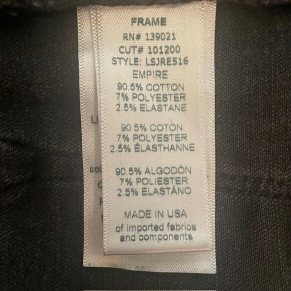 FRAME DENIM Le Skinny de Jeanne Distressed Skinny Jeans in Empire Black, Size 26 - Picture 10 of 12